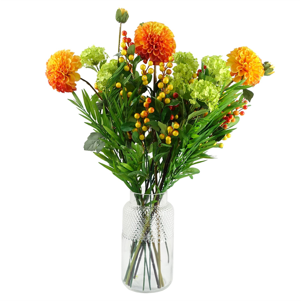 Leaf Orange Berry Spray Single Stem Artificial Flower 2.3ft 6 Pack Image 7