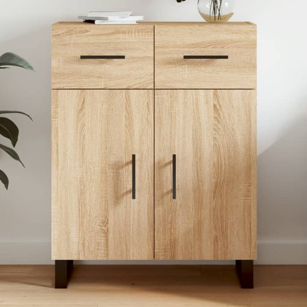 vidaXL 2 Door 2 Drawer Sonoma Oak Sideboard Image 1