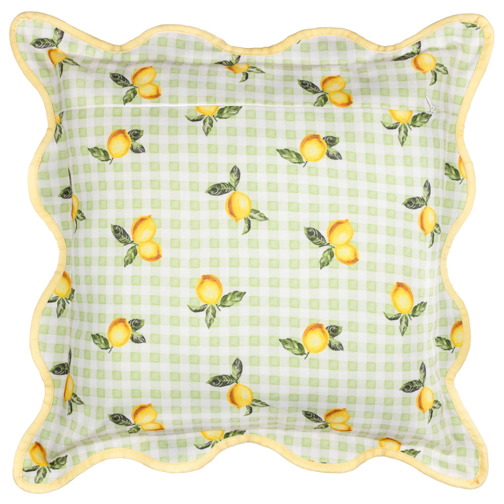 Furn Fruits Green Lemons Gingham Check Cushion 45 x 45cm Image 3
