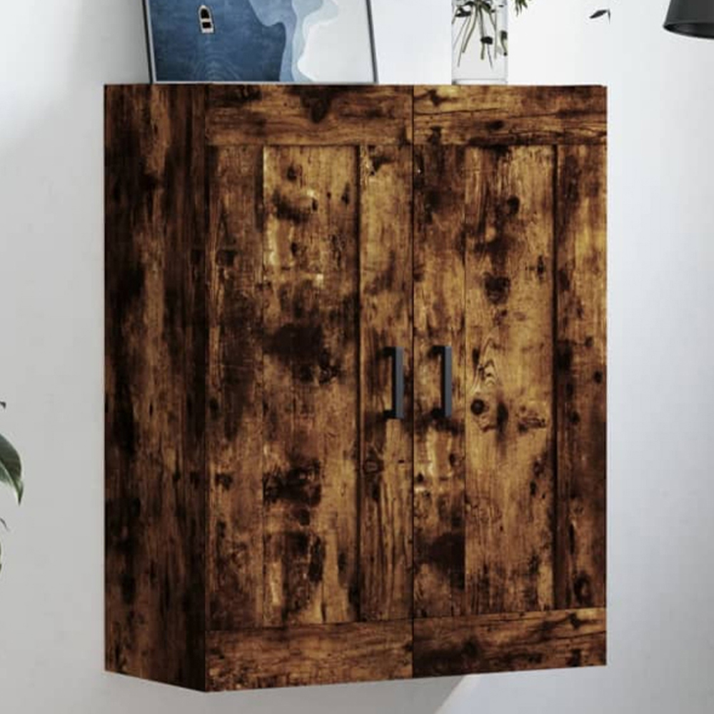 vidaXL 2 Door Brown Smoked Oak Wall Mounted Cabinet Image 1