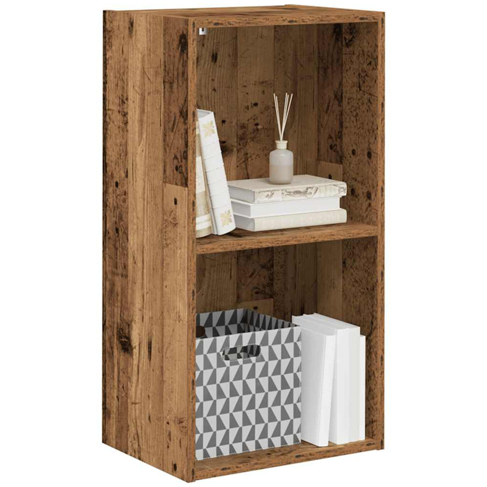vidaXL 2 Shelf Old Wood Bookcase Image 4