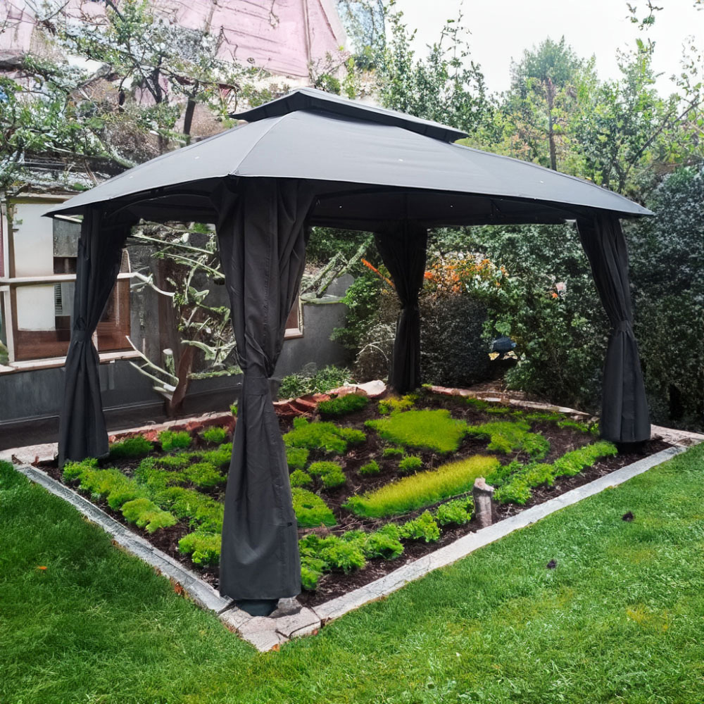 Malay New Hampshire 3 x 4m Grey Polyester and Steel Gazebo Image 5