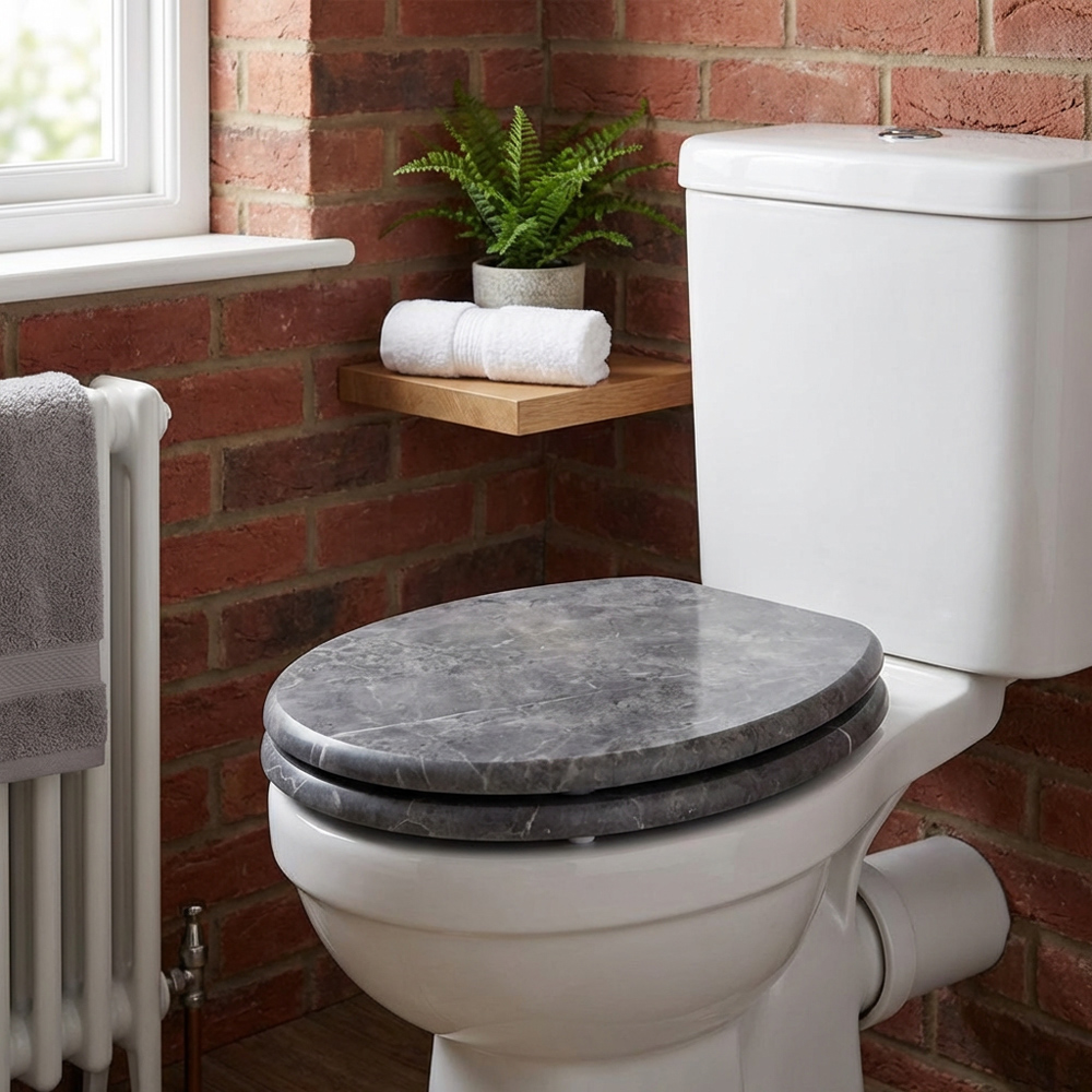 Moonlight Marble Grey Toilet Seat Image 6
