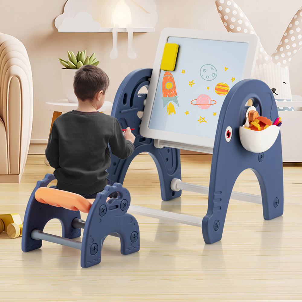 Costway Kids Art Easel and Stool Set Image 2