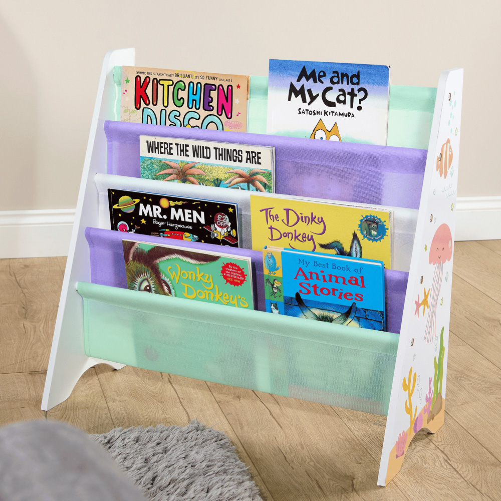 Home Source Anya 4 Shelf Multicolour Sealife Animal Kids Bookcase | Wilko