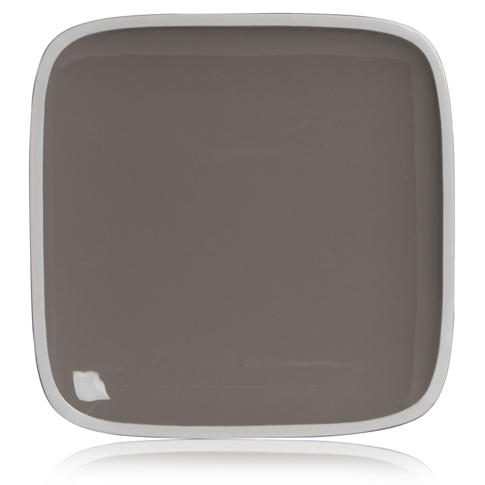 Wilko Taupe Ceramic Square Side Plate Image 1