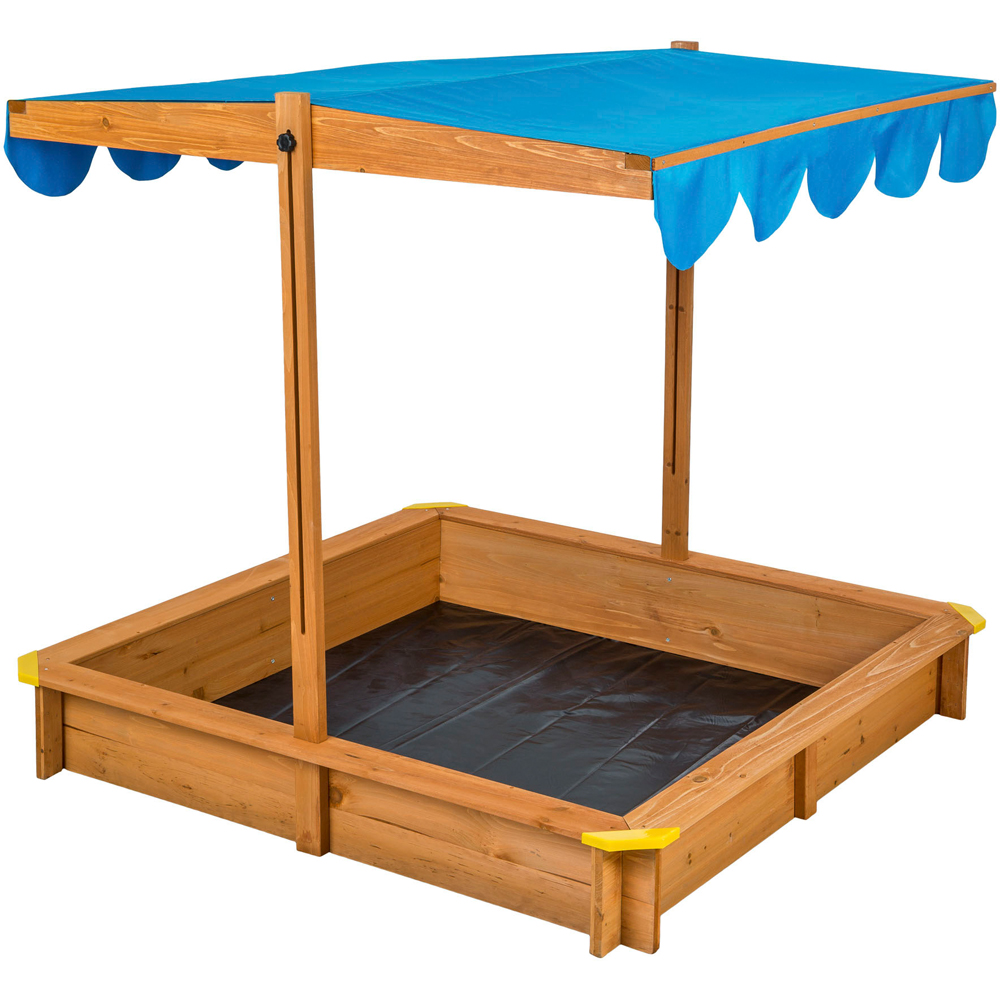 tectake Emilia Blue Kids Sandpit with Adjustable Roof Image 3