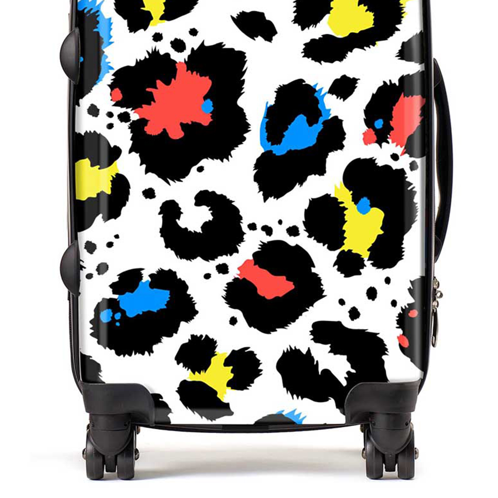 Warren Reed Designer Cabin Coloured Leopard Print Suitcase Image 2