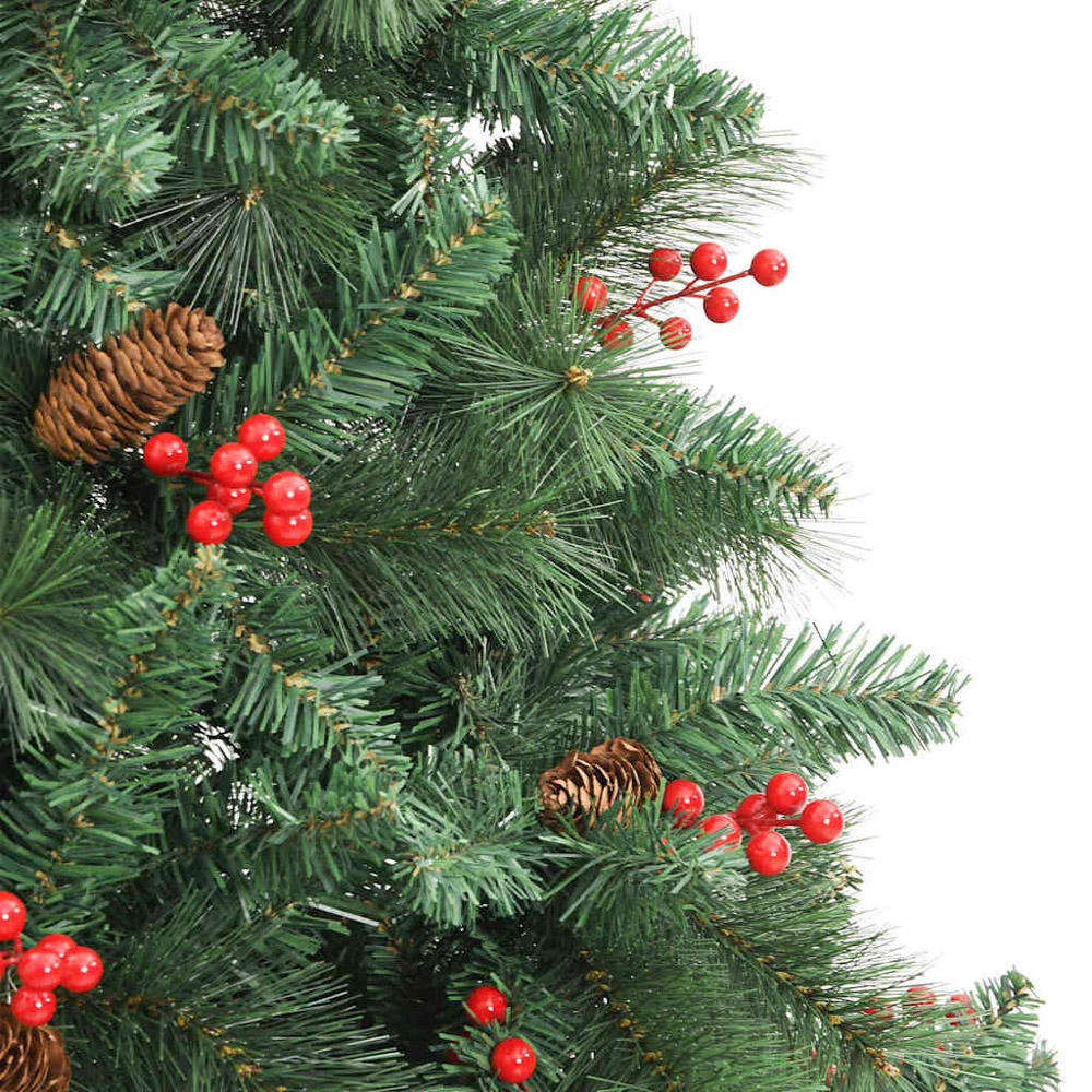 vidaXL 300 LED Pre-Lit Black Baubles Green Artificial Christmas Tree 7ft Image 7