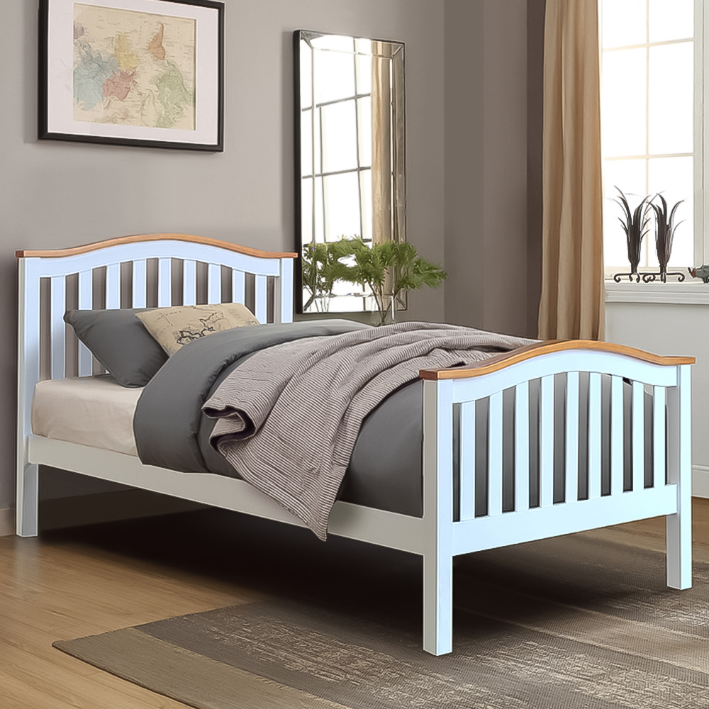 Brooklyn Single White Wooden Bed Frame Image