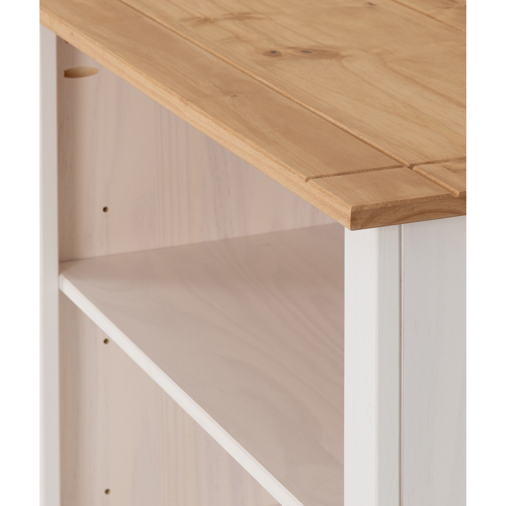 Seconique Panama Single Drawer 3 Shelf White and Natural Wax Bookcase Image 5