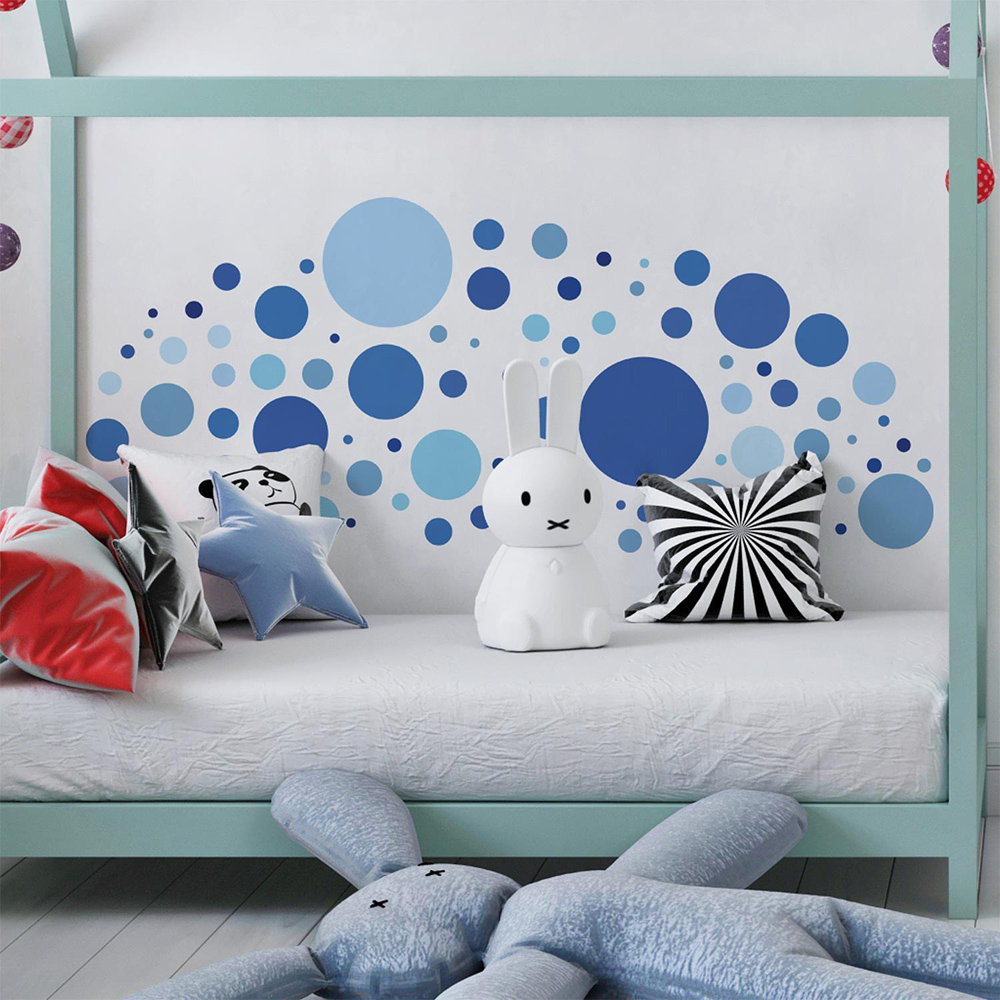 Walplus Kids Happy Circles Blue Self Adhesive Wall Stickers Image 2