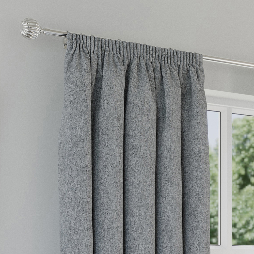 Enhanced Living Dallas Grey Thermal Blackout Pencil Pleat Curtains 229 x 274cm Image 2