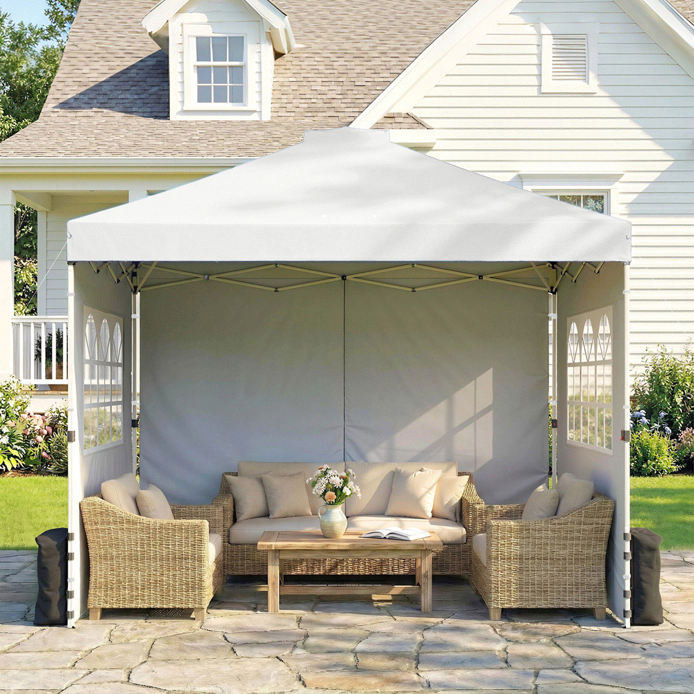 Outsunny 3 x 3m White Pop Up Canopy Adjustable Gazebo Image 2