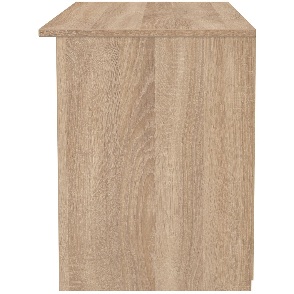 Crowndale Milan Single Drawer 5 Shelf White Gloss and Bardolino Oak TV Unit Ready Assembled Image 3