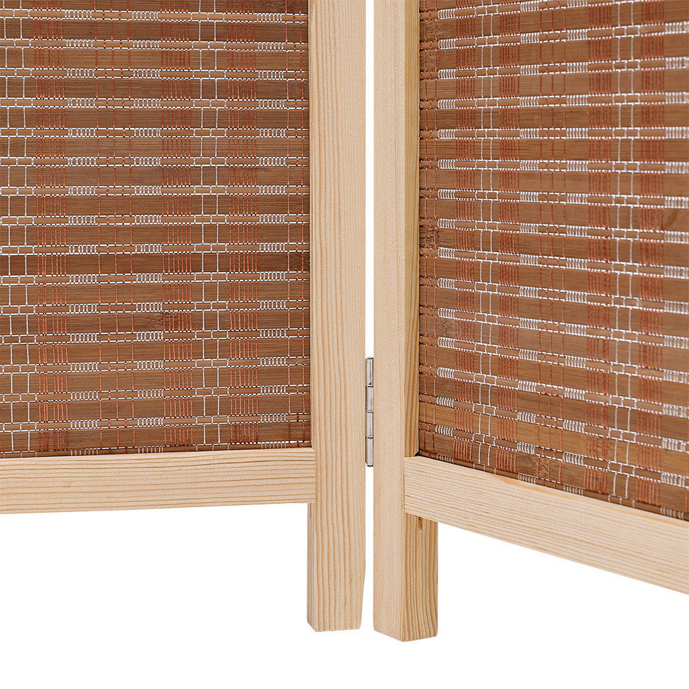 Living and Home 6 Panel Brown Folding Wooden Privacy Screen Image 4