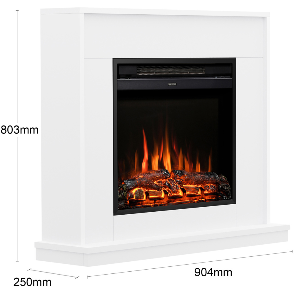 Be Modern Salehurst Ash White Timber Electric Fireplace 2kW 38 inch Image 6