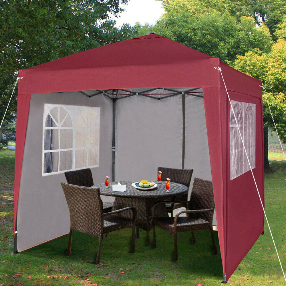 Red 2 x 2m Pop Up Gazebo with Removable Sidewalls Image 1