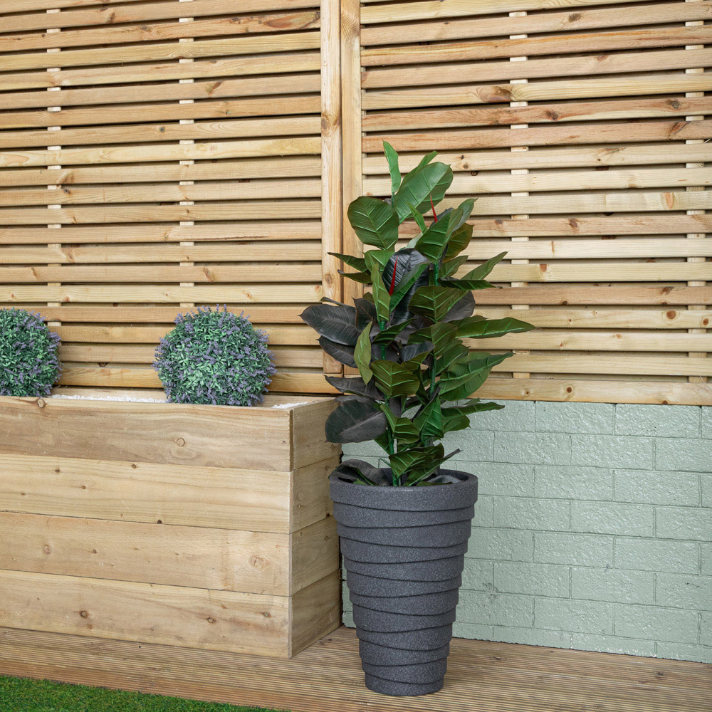 Samuel Alexander Dark Grey Plastic Trojan Garden Plant Pot 33 x 48cm Image 3