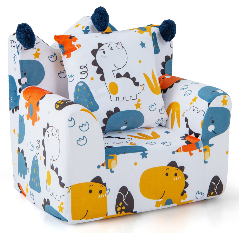 Costway Orange Kids Armchair with Pillow Image 2