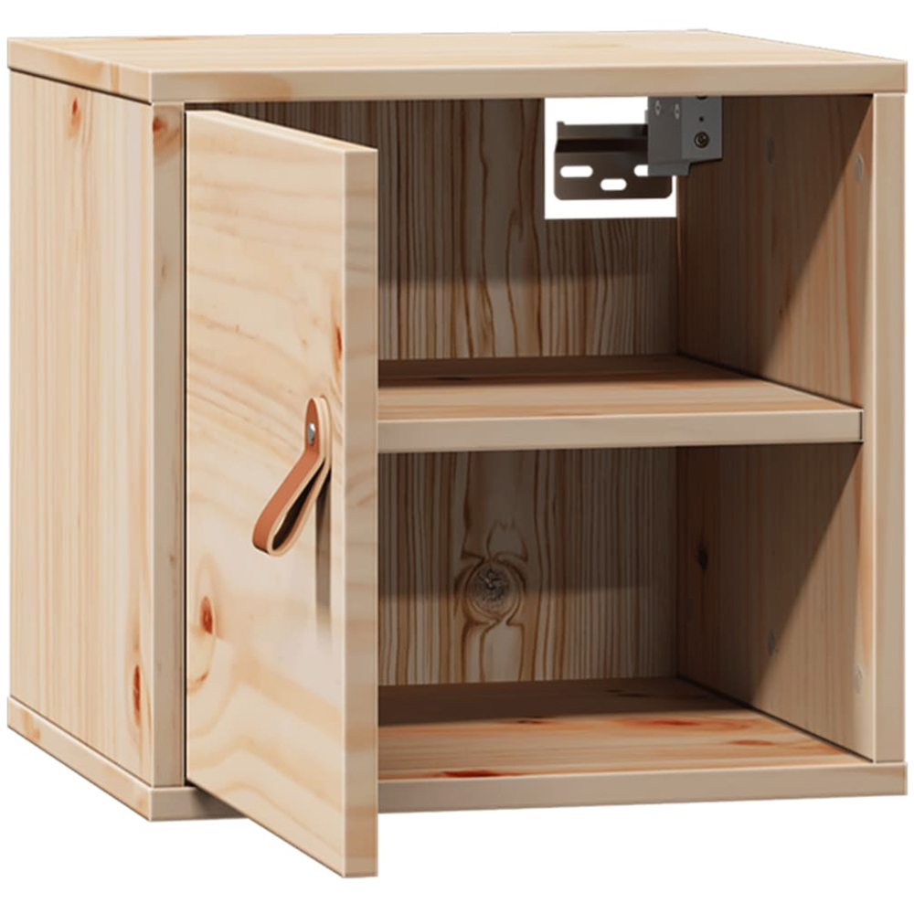 vidaXL Single Door Brown Solid Pine Wood Wall Cabinet Image 5