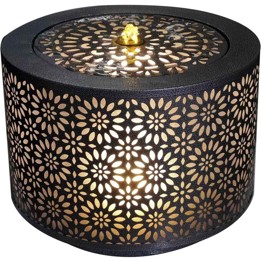 Garden Gear Marrakech Lantern Effect Metal LED Water Feature with Silhouette Effect Image 1