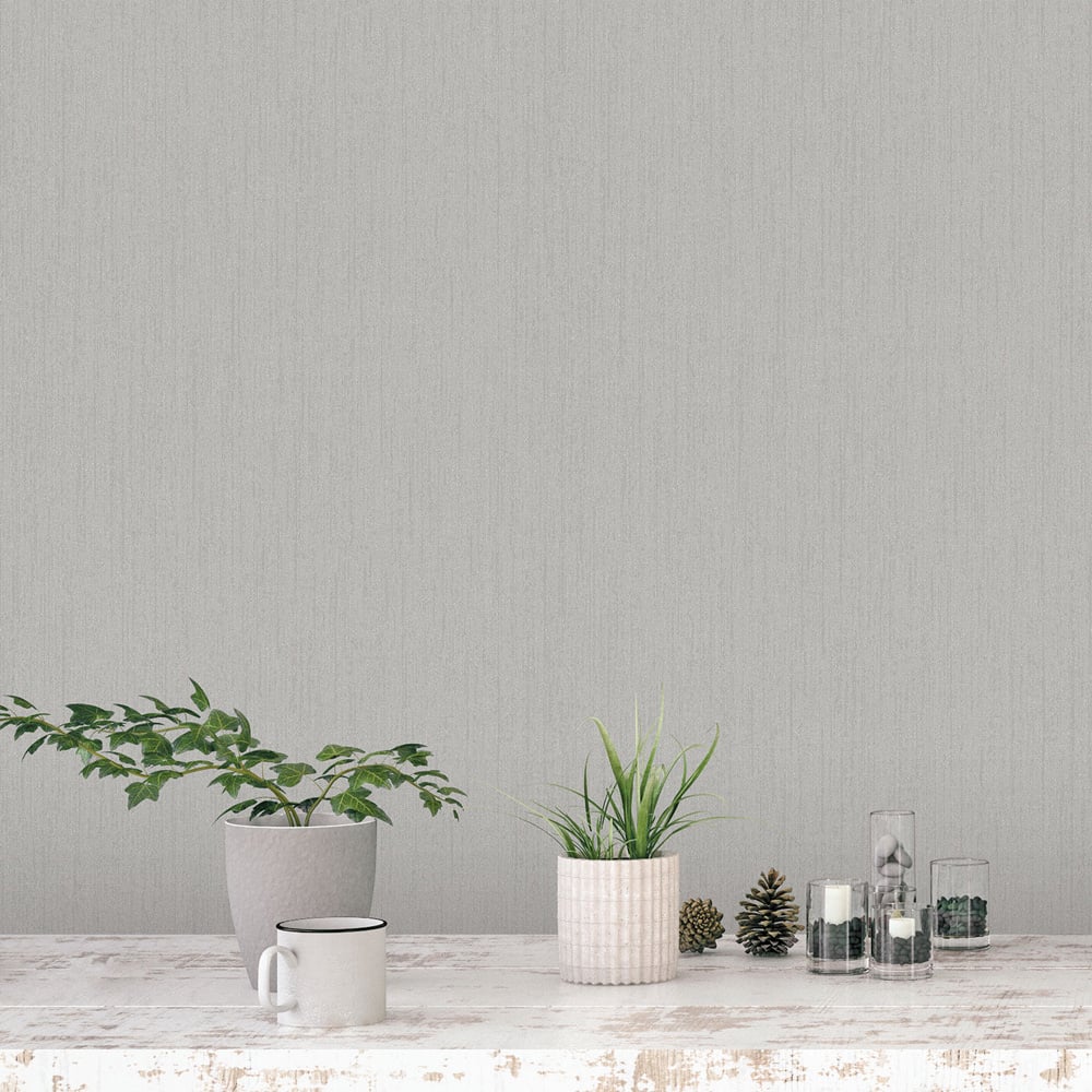Galerie Organic Textures Tweed Dark Grey Wallpaper Image 2