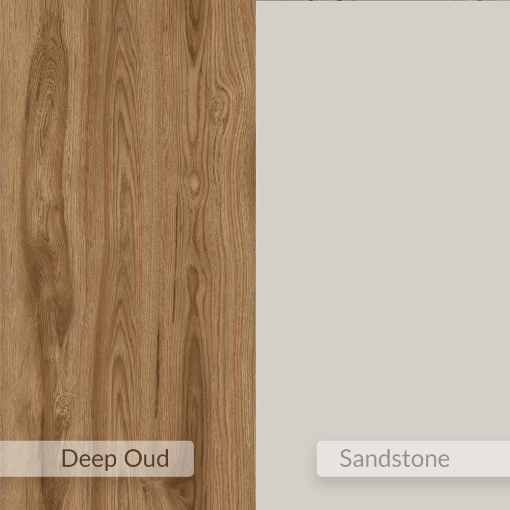 Decortie Arch 2 Drawer Sandstone Bedside Table Image 7