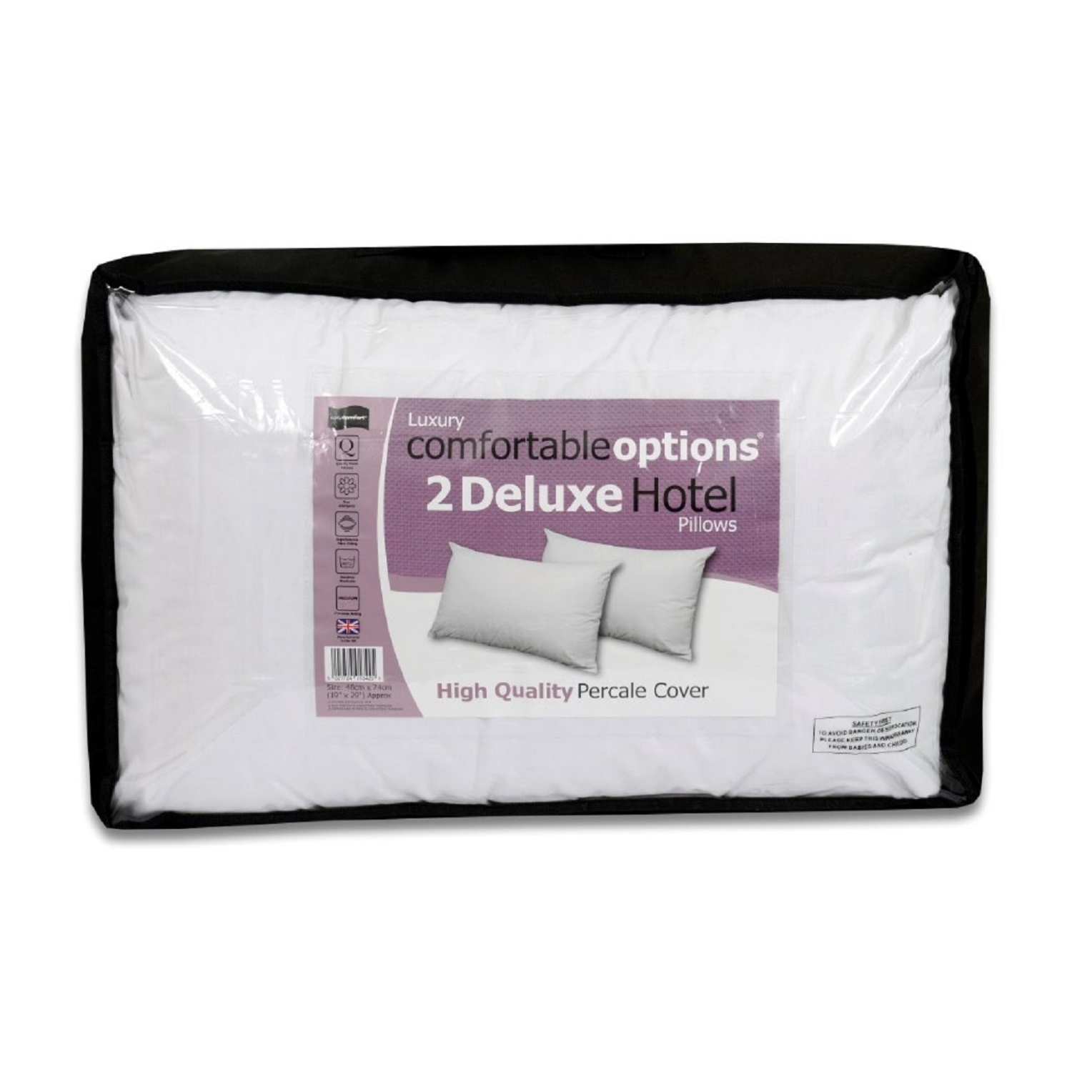 Twin Luxury White Hotel Pillows 2 Pack Image
