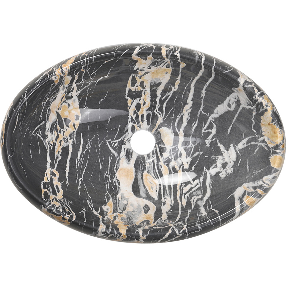 Living and Home Oval Marble Countertop Basin 480mm Image 5