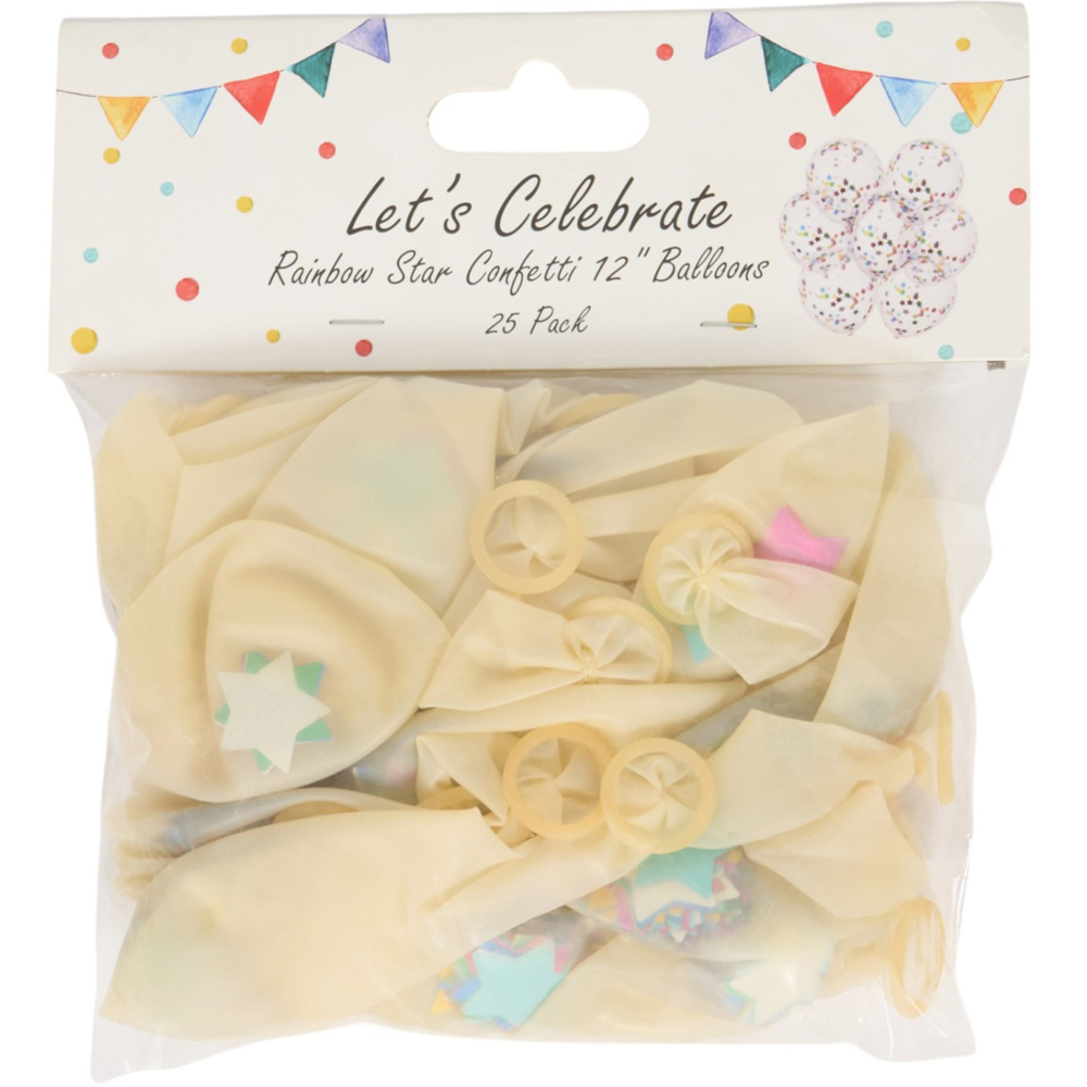 Pack of 25 Rainbow Confetti Balloons Image 4