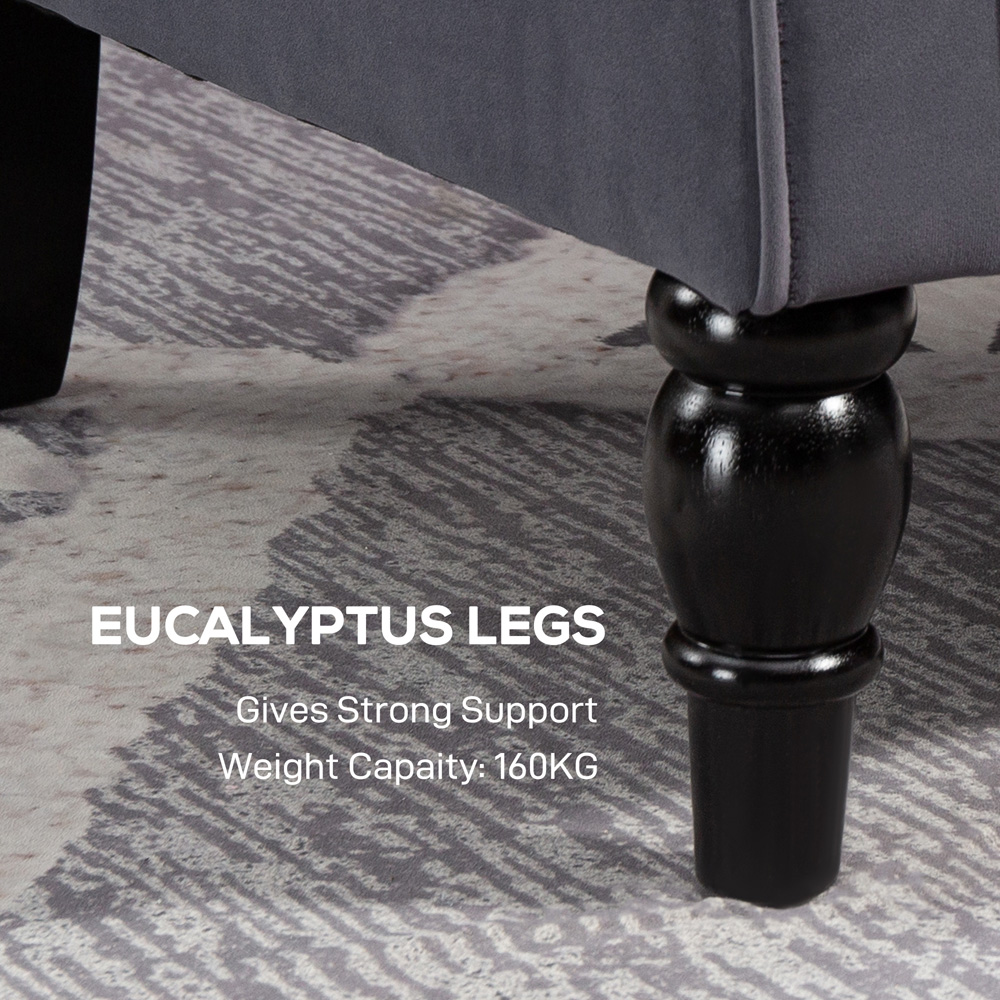 HOMCOM Tufted Club Fabric Accent Armchair Image 7