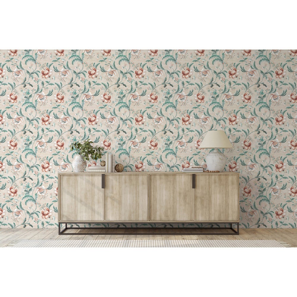 Esselle Home Tapestry Floral Natural and Spice Wallpaper Image 6