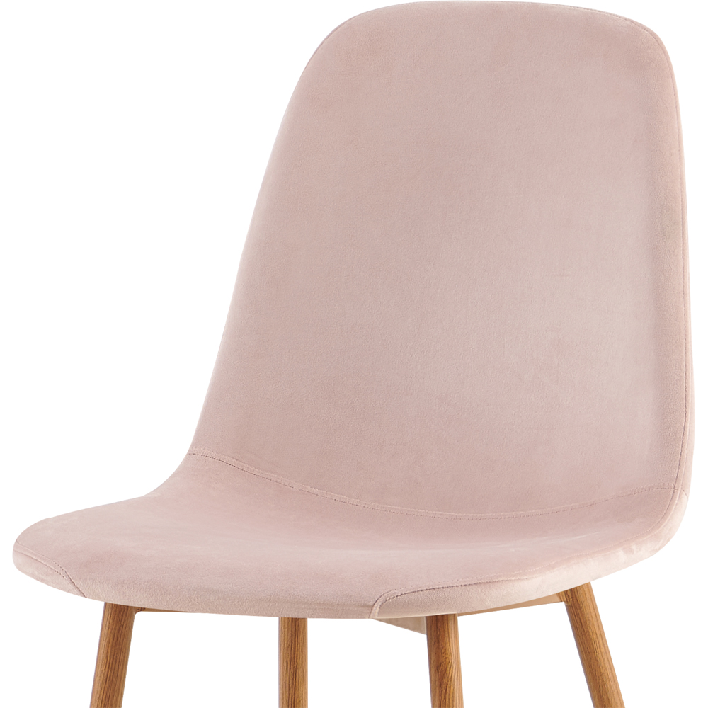 DS Living Luxe Set of 2 Heavenly Pink Wood Printed Coating Dining Chairs Image 3