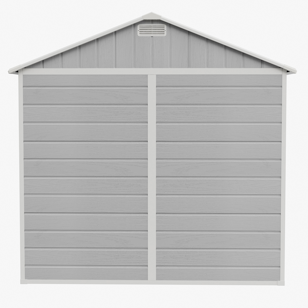 Living and Home 8 x 12ft Smokey Grey Wood Grain Apex Storage Shed Image 3