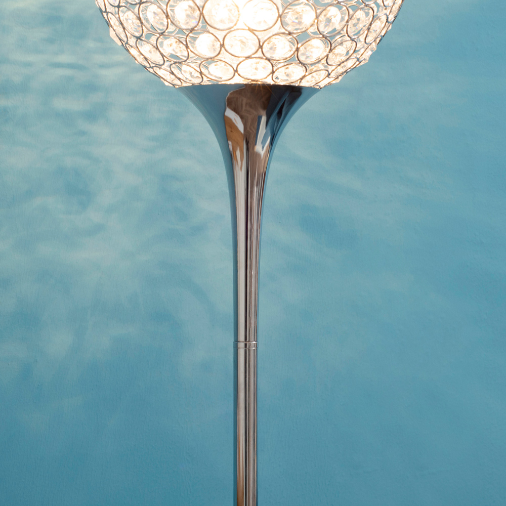 Portland Silver K9 Crystal Floor Lamp Image 3