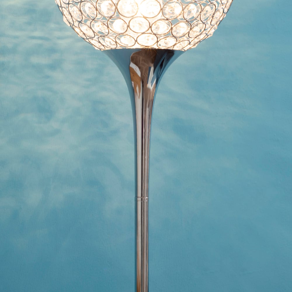Portland Silver K9 Crystal Floor Lamp Image 3