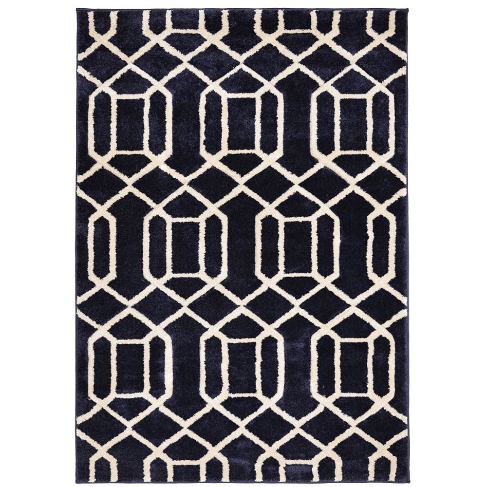 Homemaker Newport Navy Lattice Rug 120 x 170cm Image 2
