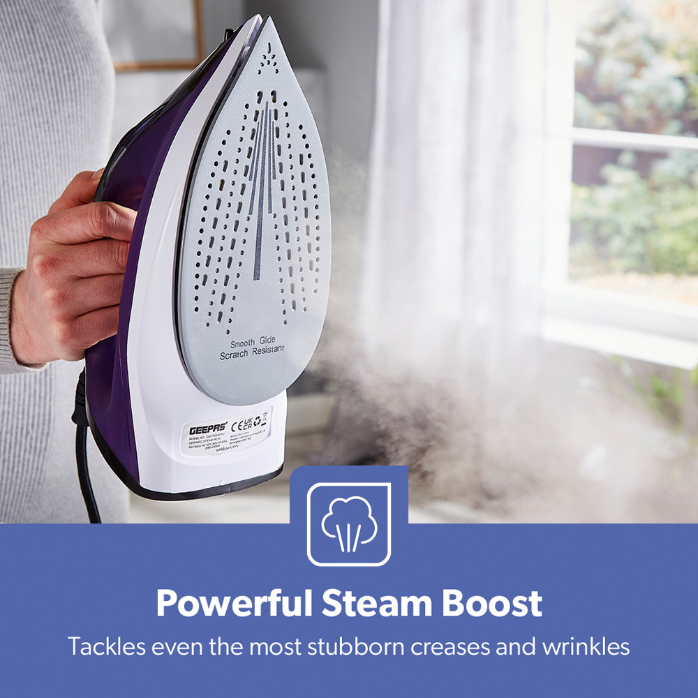Geepas GSI7703UK-PU Purple Steam Iron 2400W Image 4