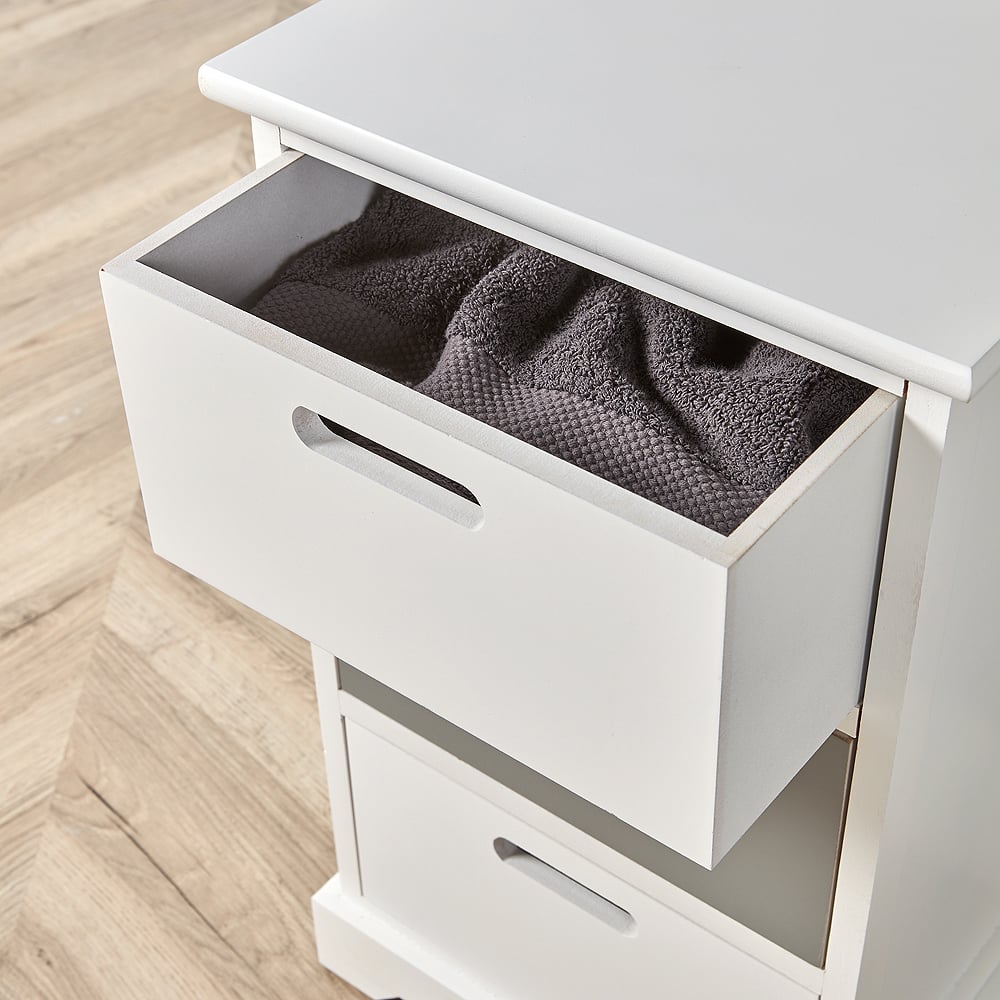 Home Source Ullswater 3 Drawer White and Grey Storage Unit Image 3