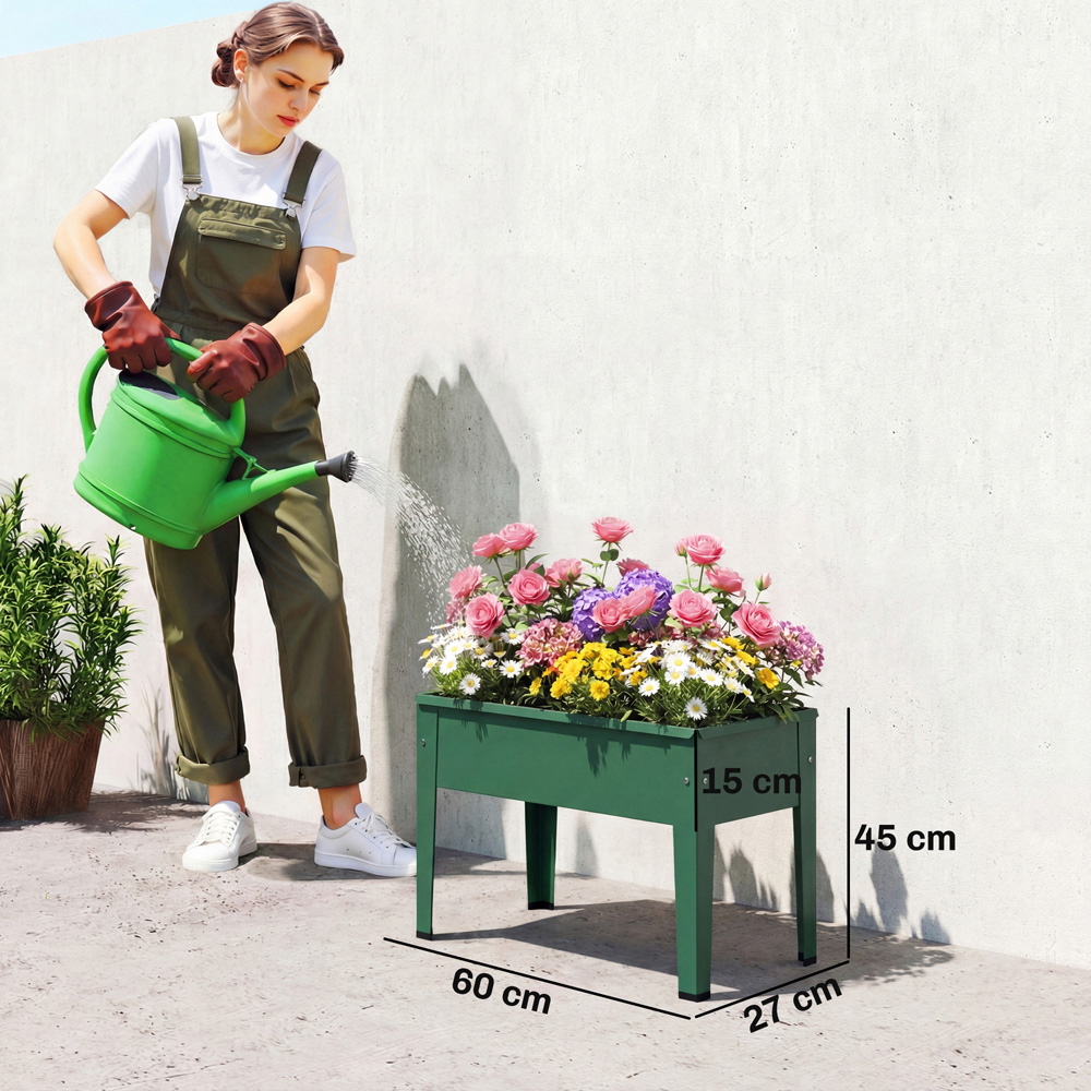 Outsunny Green Metal Raised Garden Bed 45 x 60 x 27cm Image 9