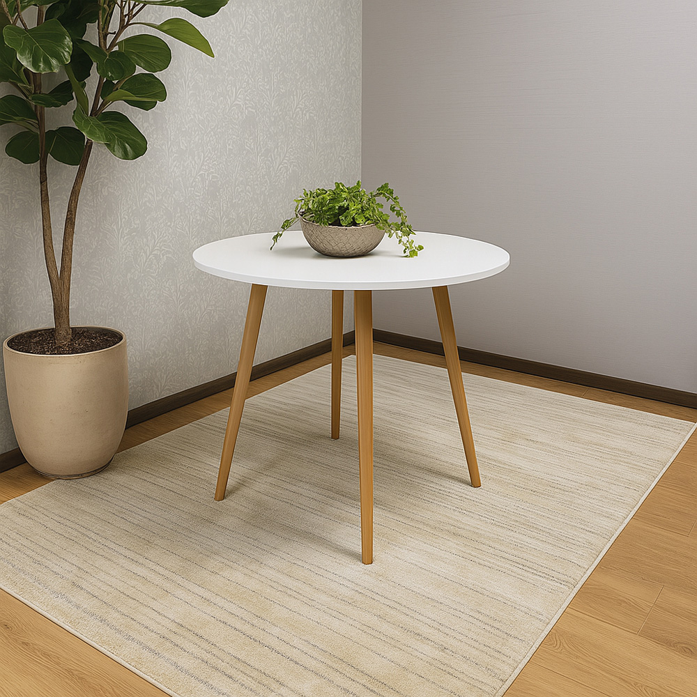 Kosy Koala 4 Seater White Wooden Round Dining Table Image 4