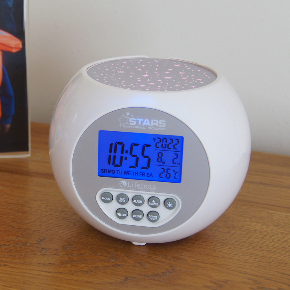 Lifemax Star Projection Sound Silver Machine Clock Image 4
