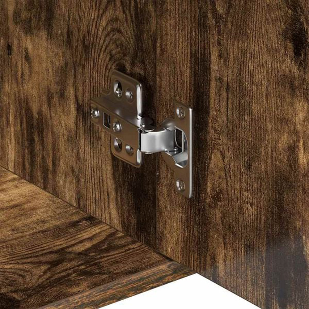 vidaXL 3 Door Single Drawer Smoked Oak Sideboard Image 5