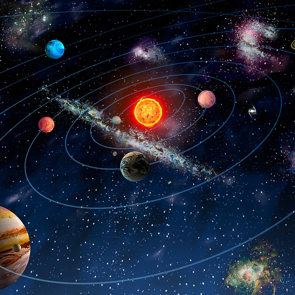 Origin Murals Solar System Multicolour Wall Mural Image 2