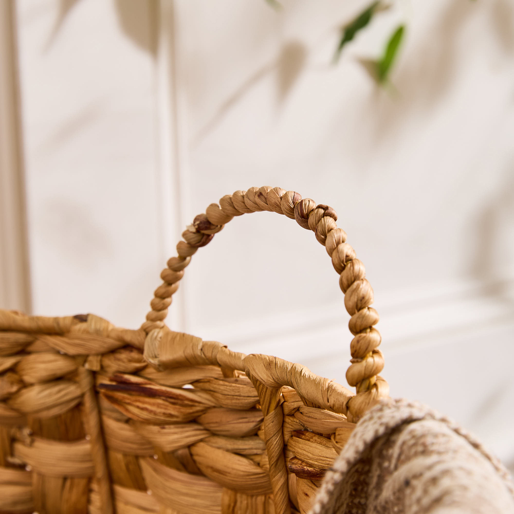 Dibor Natural Water Hyacinth Woven Storage Basket Image 3