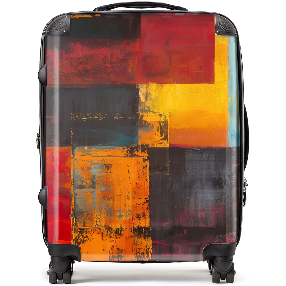 Warren Reed Designer Large Golden Blocks of Abstract Suitcase Image 1
