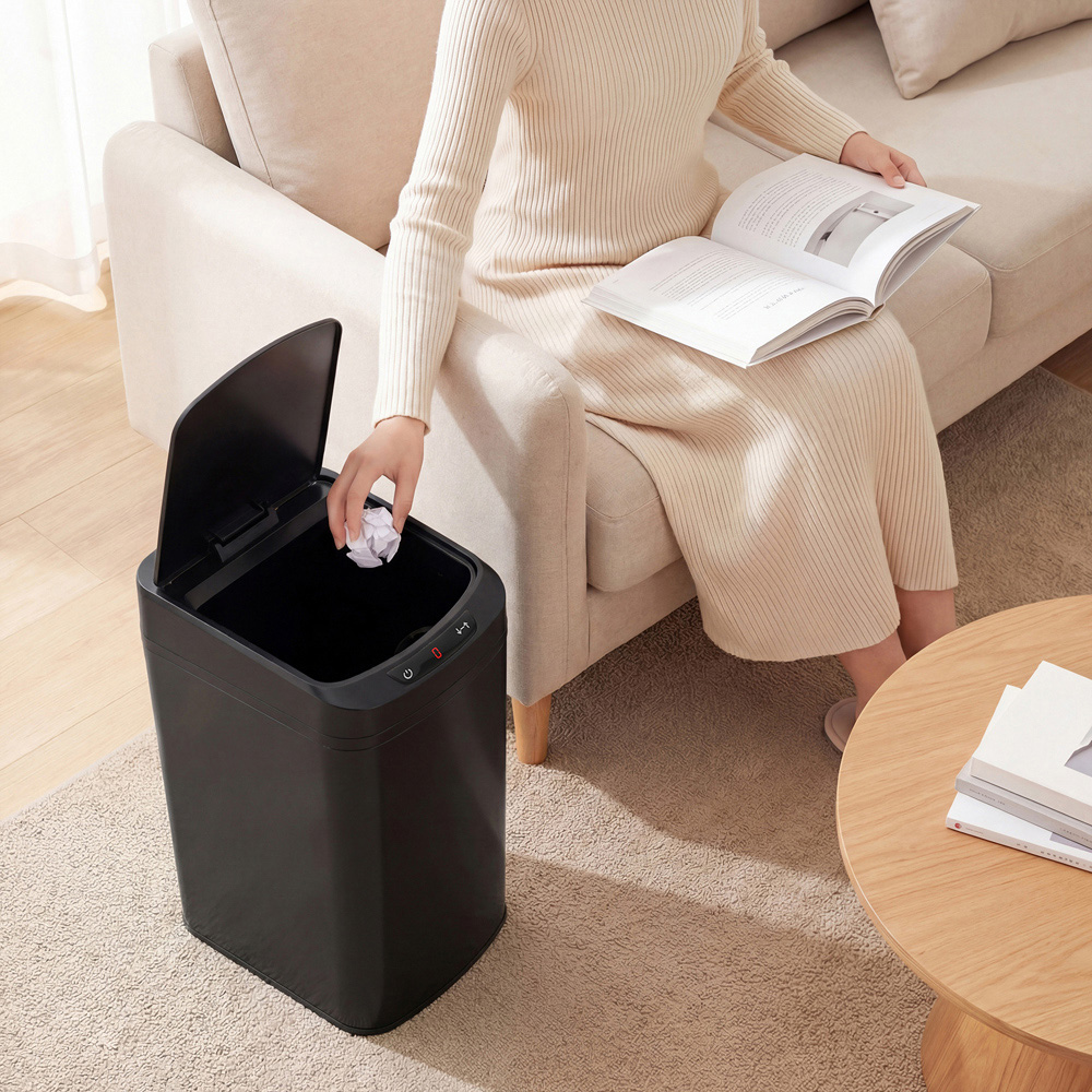 HOMCOM Black Automatic Kitchen Sensor Bin with Removable Inner Bucket 12L Image 8