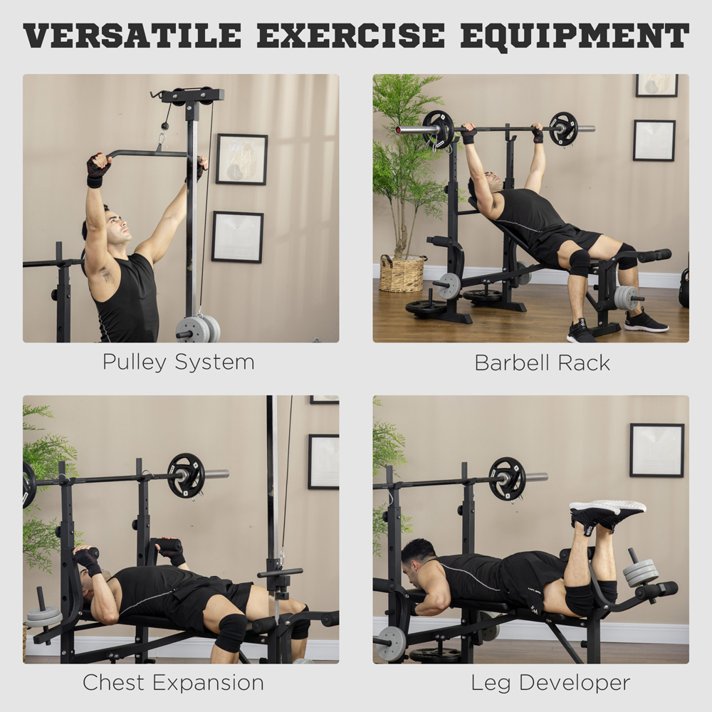 HOMCOM Adjustable Weight Multifunction Full Body Workout Bench Image 4