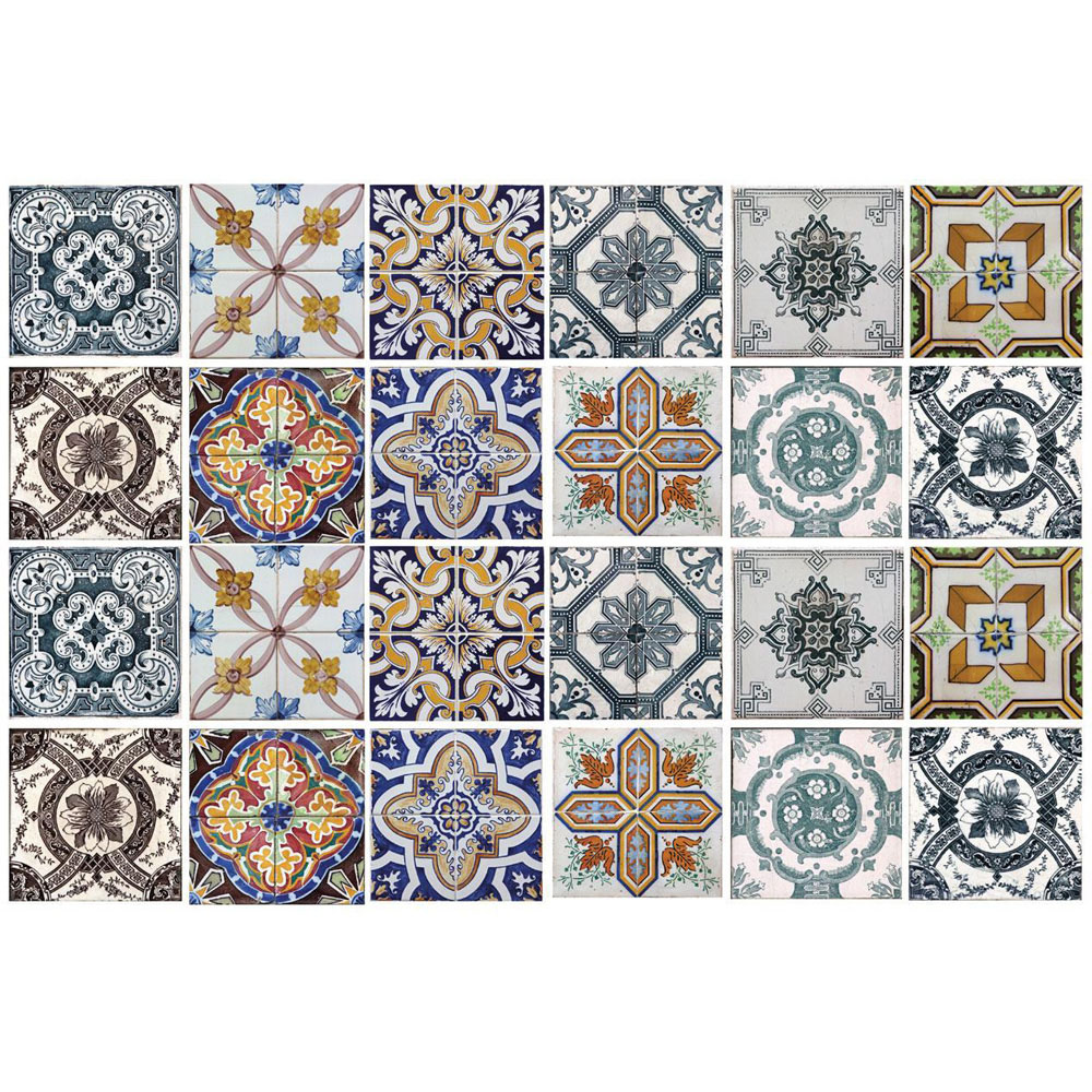 Walplus Porto Corfu Colourful Mediterranean Tile Sticker 24 Pack Image 2